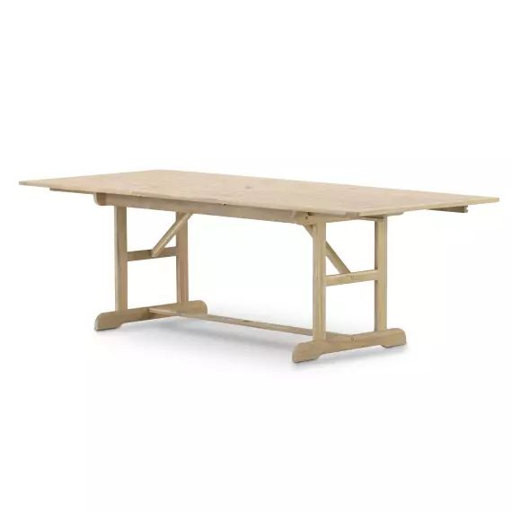 Table de jardin ext en bois 180/240×100 cm couleur claire