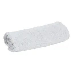Tapis de bain uni en 100% coton blanc 54×110