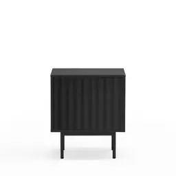 Table de chevet 1 porte 2 tiroirs en bois noir