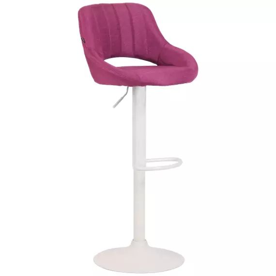 Tabouret de bar en tissu ajustable pivotant tissu Violet