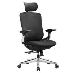 Chaise de Bureau acier polyester mousse nylon noir d’encre