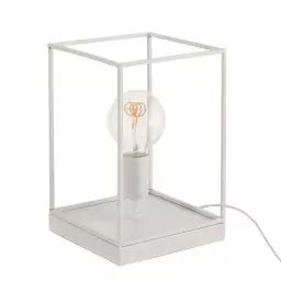 Lampe à poser avec cadre métal blanc 30x20x20 cm