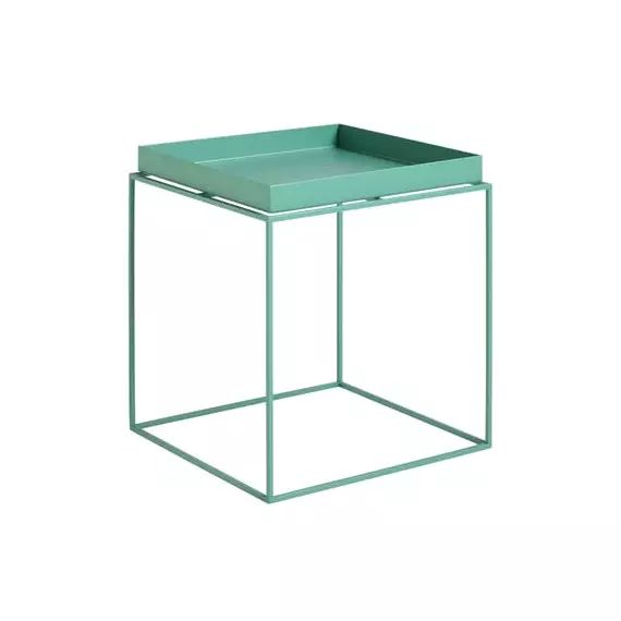 Table basse Tray en Métal, Acier laqué – Couleur Vert – 49.32 x 49.32 x 40 cm – Designer  Studio