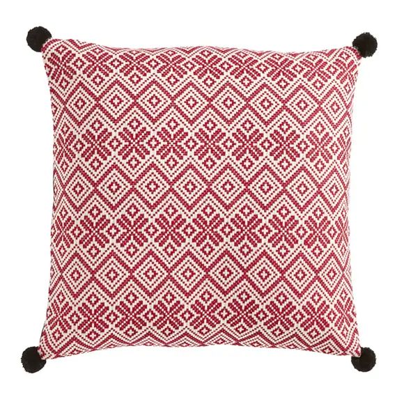 Housse de coussin de noël rouge en coton 50×50