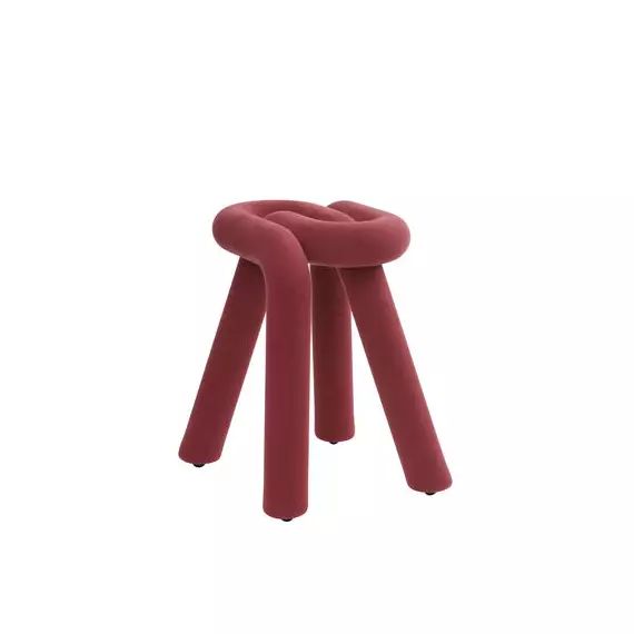 Tabouret Bold en Tissu, Acier – Couleur Rouge – 36 x 39 x 46.5 cm – Designer Big Game