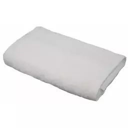 Drap de bain éponge en coton blanc 100×150 cm