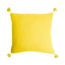 Coussin Maja, gaze de coton, jaune l.40 x H.40 cm