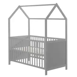 Lit cabane bébé 70×140 évolutif en bois taupe