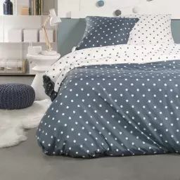 Parure de lit en Polyester Bleu 220×240 cm