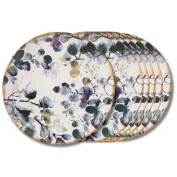 lot de 6 – Assiette à dessert   22,5 cm  en faïence  décoré