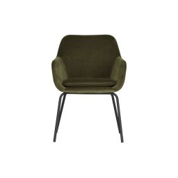 2 fauteuils de table en velours vert