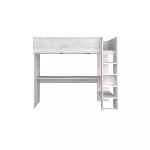 Lit studio mezzanine 90×200 cm BILBAO W coloris blanc