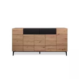 Buffet 5 portes 2 tiroirs L180 cm – Décor Bois Clair