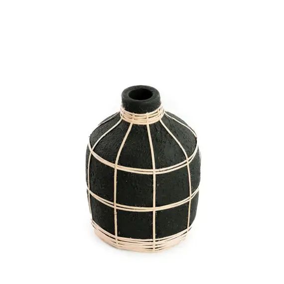 Vase en terre cuite noir naturel H19