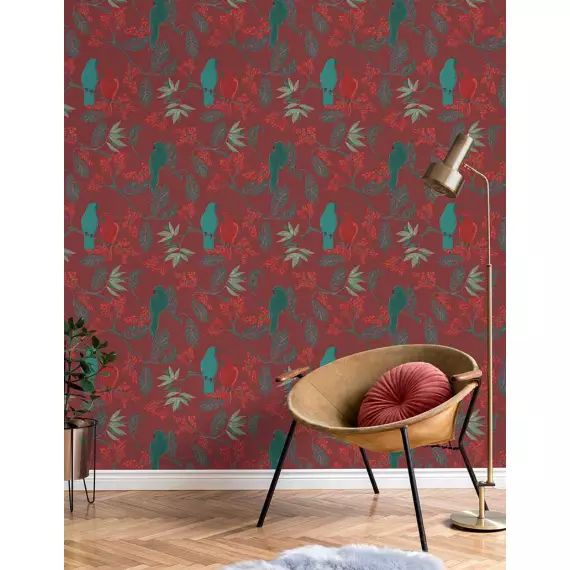 Papier peint  jungle et perroquets 53x1000cm