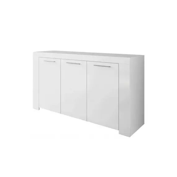 Buffet 3 portes effet bois blanc