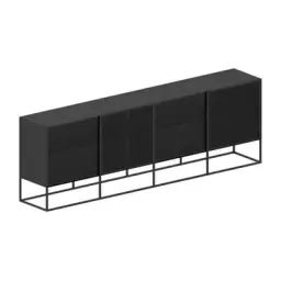 Buffet Isotta en Métal, Acier – Couleur Noir – 182 x 40 x 80 cm – Designer Maurizio Peregalli