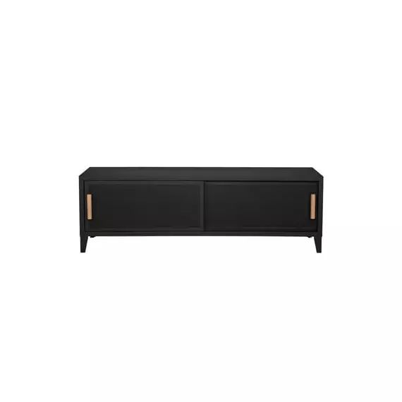 Buffet B perforé en Métal, Chêne – Couleur Noir – 160 x 40 x 51 cm – Designer Chantal Andriot