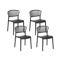 Lot de 4 chaises de jardin noir