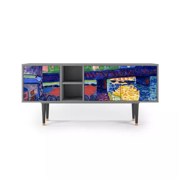 Meuble TV  multicolore 3 tiroirs L 150 cm
