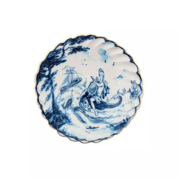 Assiette creuse Classic on acid en Céramique, Porcelaine fine – Couleur Bleu – 25.5 x 25.5 x 5 cm – Designer Diesel Creative Team