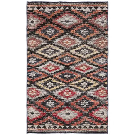 Tapis interieur / exterieur en rouille & multi, 122 x 183 cm
