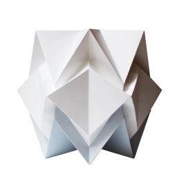 Lampe de table origami bicolore en papier taille M