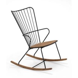 Rocking chair Paon en Métal, Bambou – Couleur Noir – 59 x 71.14 x 95 cm – Designer Henrik  Pedersen