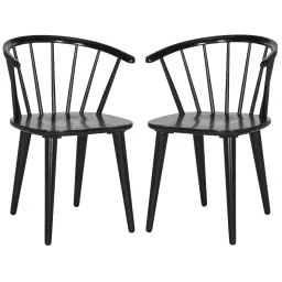 Chaise de table en hévéa noir (x2)