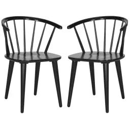 Chaise de table en hévéa noir (x2)
