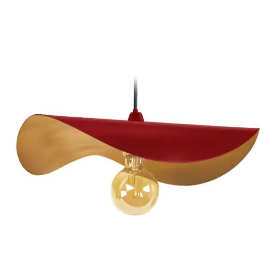 Suspension métal rouge et doré