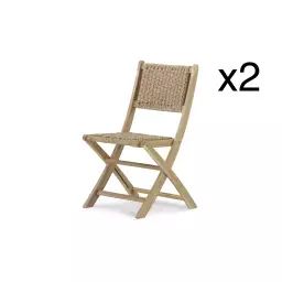 Pack de 2 chaises en bois sans accoudoirs enea pliant