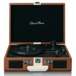 Platine vinyle avec bluetooth marron