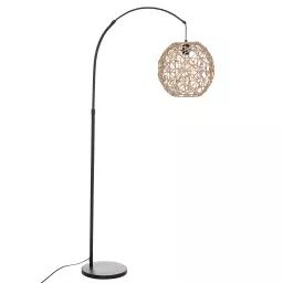 Lampadaire  –  – effet rotin métal/papier naturel h 180 cm