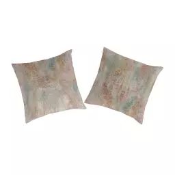2 taies d’oreiller en coton bicolore 65×65
