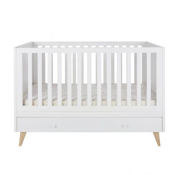 Achat Lit Bebe Evolutif A Barreaux En Pin Et Hetre Blanc Mat L146 Lila Style Design Scandinave