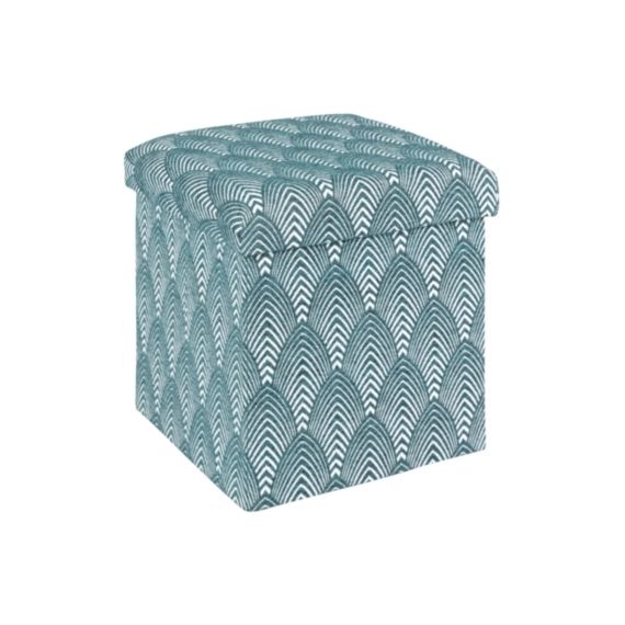 Pouf H. 38 cm PALM Bleu canard