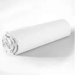 Drap Housse coton blanc 140×190 cm