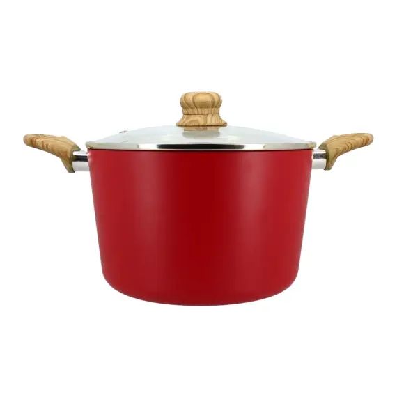 Faitout en aluminium Ø24cm rouge – compatible induction