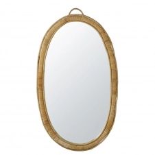Miroir ovale en rotin 63×113