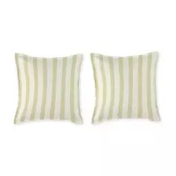 2 Taies d’oreiller en percale de coton organic 50×50+2,5 cm jaune