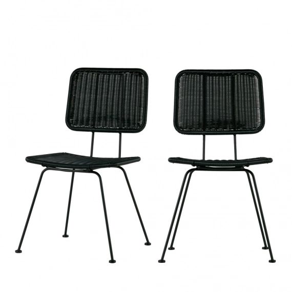 2 chaises indoor et outdoor noir