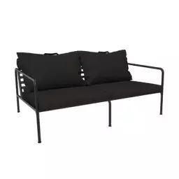Canapé de jardin 2 places Avon en Tissu, Acier thermolaqué – Couleur Noir – 159 x 99 x 58 cm – Designer Henrik  Pedersen