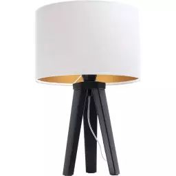 Lampe de chevet Bois Noir 30x30x46 cm