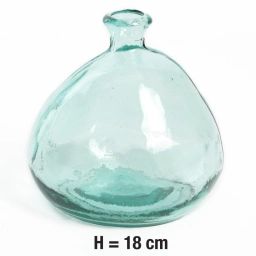Vase Organic, verre recyclé transparent  H.18 cm