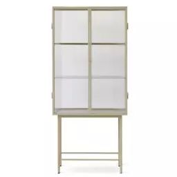 Meuble vitrine Haze en Métal, Métal laqué époxy – Couleur Beige – 70 x 76.63 x 155 cm – Designer Trine Andersen