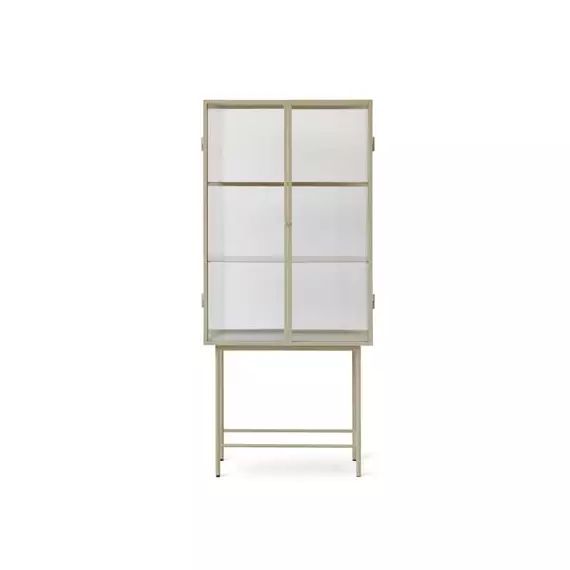 Meuble vitrine Haze en Métal, Métal laqué époxy – Couleur Beige – 70 x 76.63 x 155 cm – Designer Trine Andersen