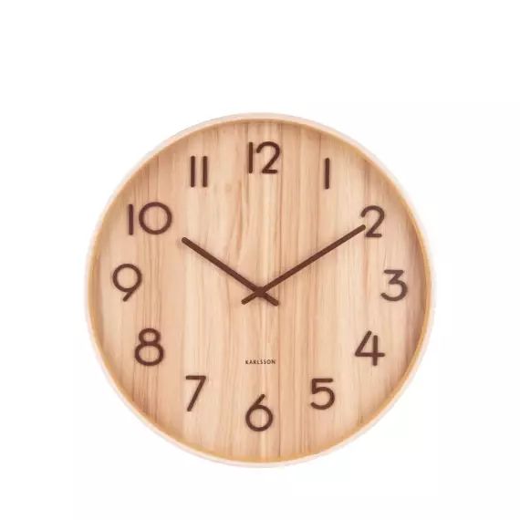 Pure – Horloge murale ronde en bois ø40cm – Couleur – Bois clair