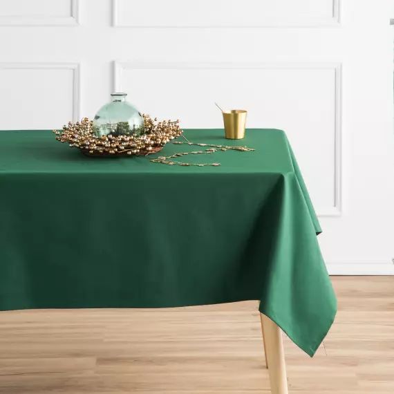 Nappe imprimée vert avec traitement anti-taches coton 140×100 cm