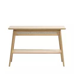 Kiyo – Console 1 tiroir en bois et rotin L110cm – Couleur – Bois clair